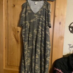 Cato Camouflage Midi Dress